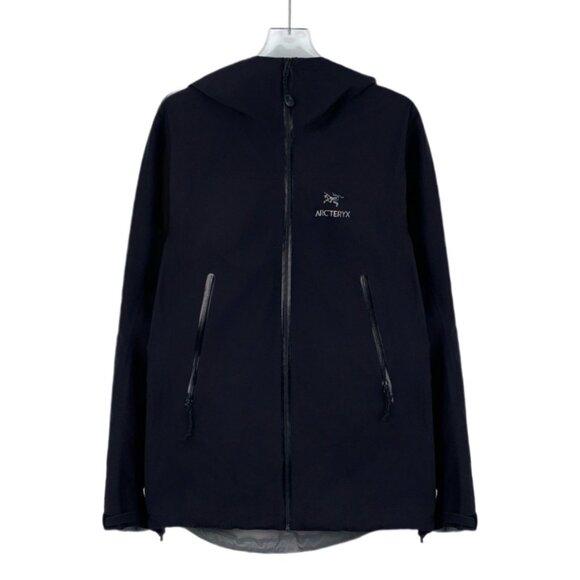 ARC’TERYX Deep Navy Blue Logo Embroidered Hooded Zip-Up Long Sleeve Jacket - Picture 1 of 8